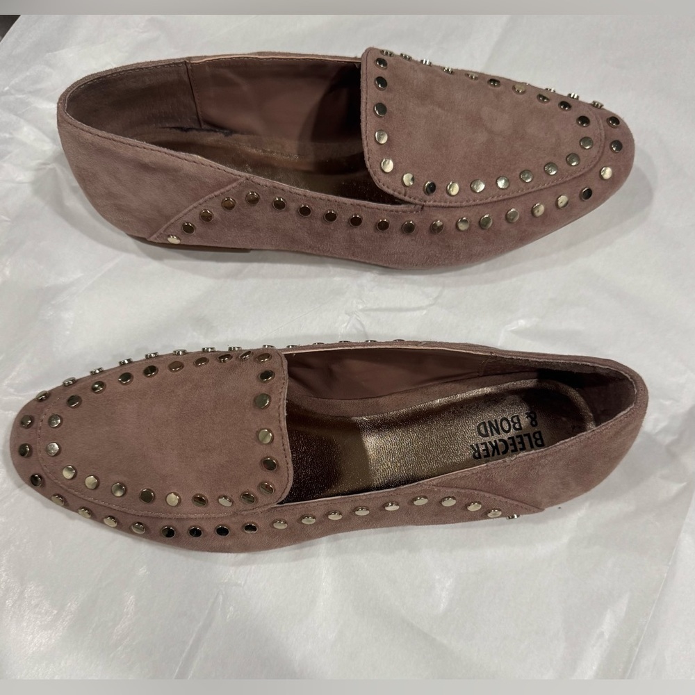 Bleecker & Bond Women's Studded Loafers - Taupe - Picture 3 of 6
